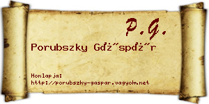 Porubszky Gáspár névjegykártya